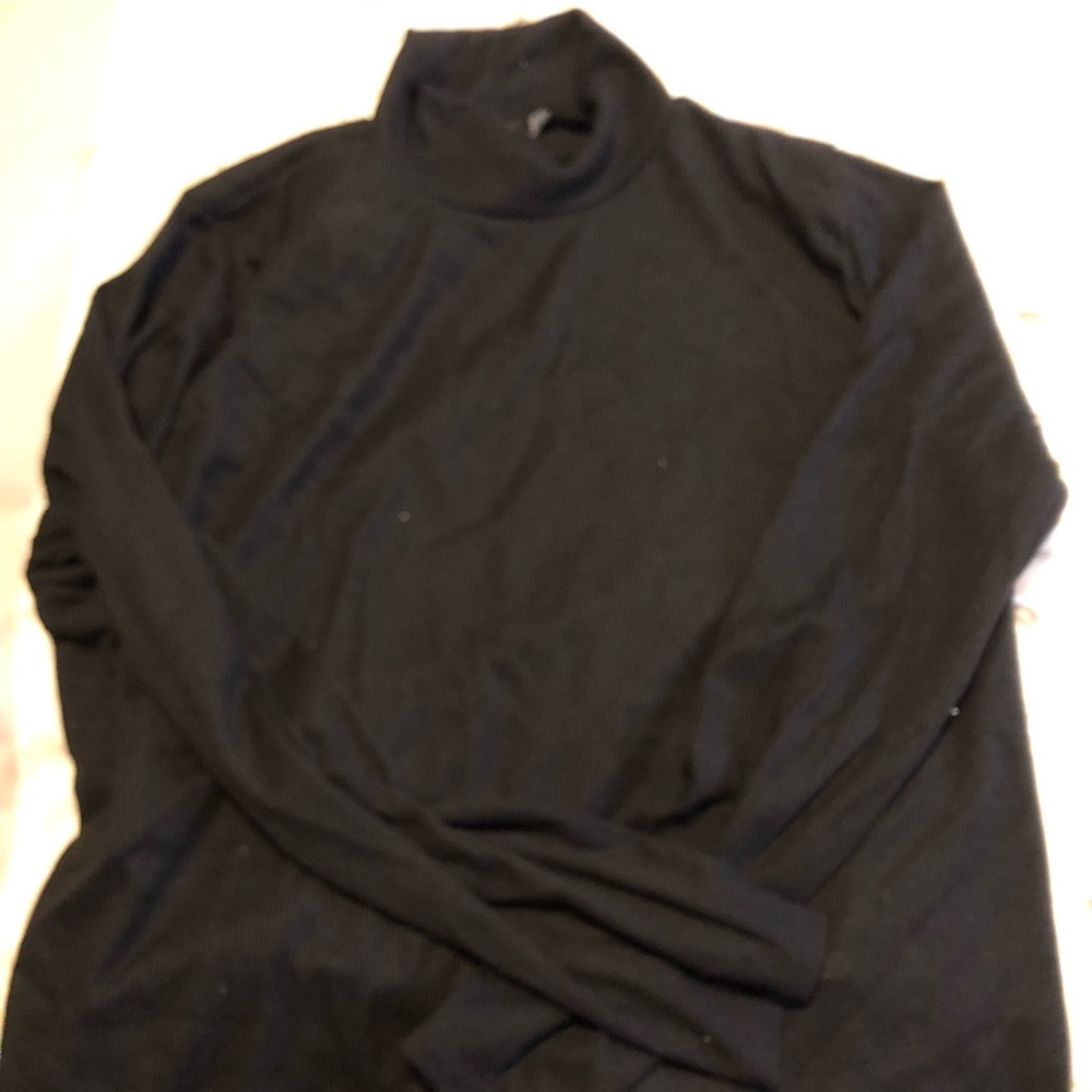 slim black turtleneck